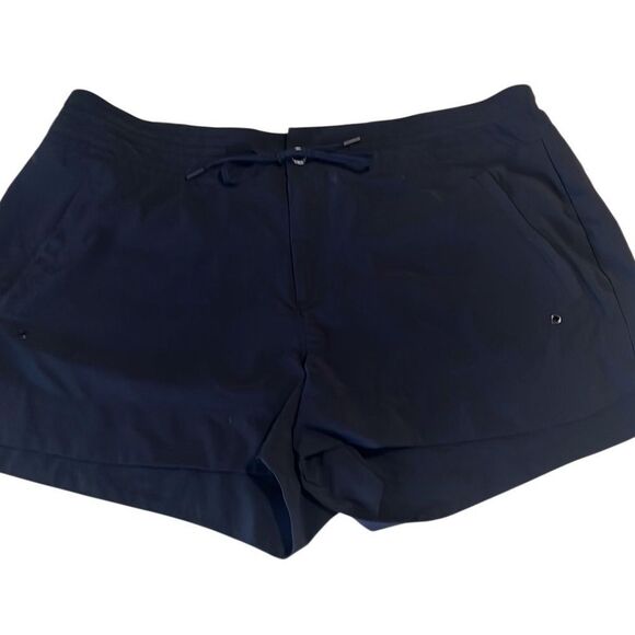 Athleta Navy Blue Hudson Snap Closure Drawstring Boardshorts Size 16 - Picture 2 of 11